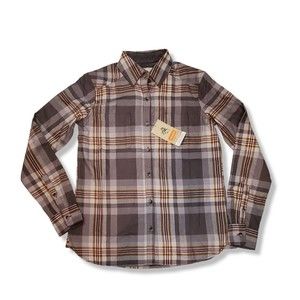Legendary Whitetails Flannel Long Sleeve Men's Shirt Size XS Brown Tan Plaid